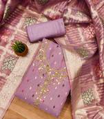 Lavender Shimmer Jacquard Unstitched Dress Material