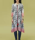 Black and White Georgette Printed Tunic