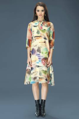 Multi Colour Georgette Digital Printed Fancy Tunic 1