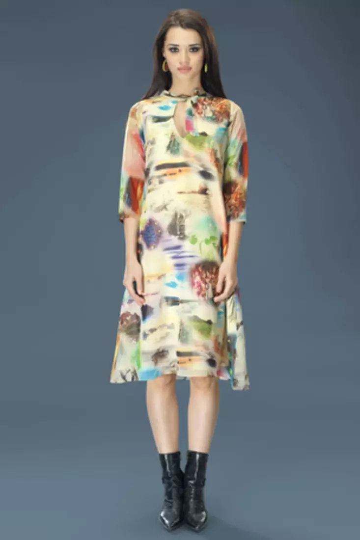 Multi Colour Georgette Digital Printed Fancy Tunic