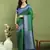 green silk blend zari saree