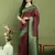 burgundy silk blend zari saree