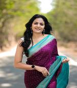 Magenta Soft Silk Saree,Jacquard Weaving Border Saree