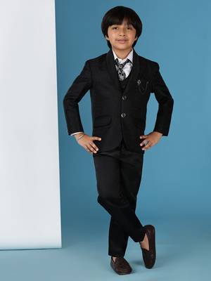 Black 5 piece suit set for boys // western wear 1