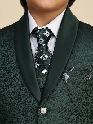 Dark green 5 piece suit set for boys // western wear 2