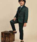 Dark green 5 piece suit set for boys // western wear