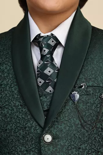 Dark green 5 piece suit set for boys // western wear