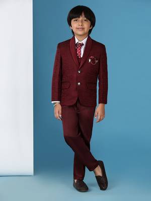 Maroon 5 piece suit set for boys // western wear 1