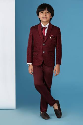 Maroon 5 piece suit set for boys // western wear