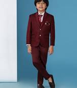 Maroon 5 piece suit set for boys // western wear