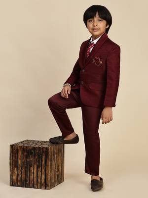 Maroon 5 piece suit set for boys // western wear 2