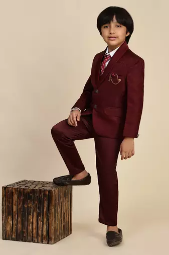 Maroon 5 piece suit set for boys // western wear