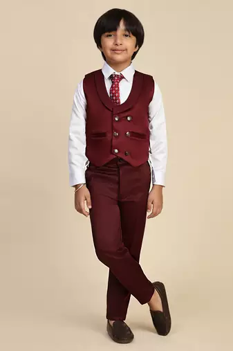 Maroon 5 piece suit set for boys // western wear