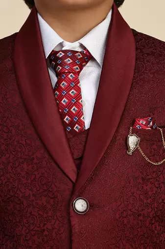 Maroon 5 piece suit set for boys // western wear
