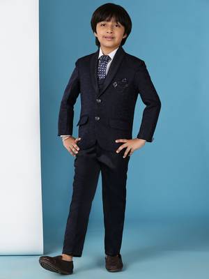 Navy blue 5 piece suit set for boys // western wear 1