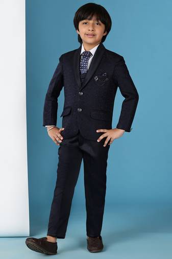 Navy blue 5 piece suit set for boys // western wear