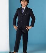 Navy blue 5 piece suit set for boys // western wear