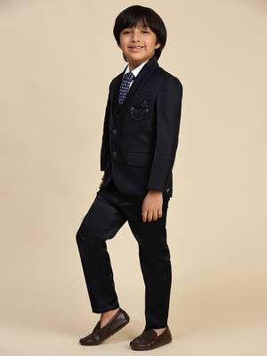 Navy blue 5 piece suit set for boys // western wear 2
