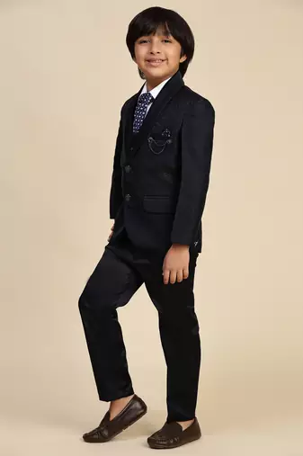 Navy blue 5 piece suit set for boys // western wear