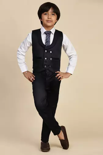 Navy blue 5 piece suit set for boys // western wear