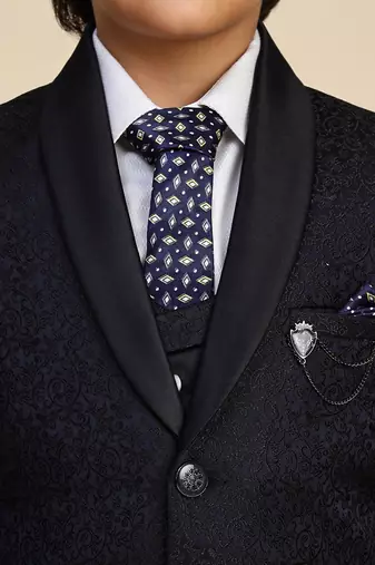 Navy blue 5 piece suit set for boys // western wear