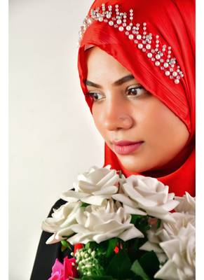 luxury bridal wedding wear hijab scarf   with handwork 3