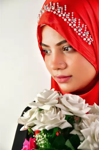 luxury bridal wedding wear hijab scarf   with handwork
