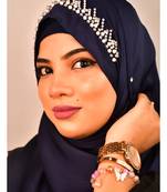 luxury bridal wedding wear hijab scarf   with handwork