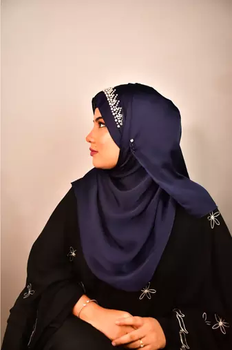 luxury bridal wedding wear hijab scarf   with handwork