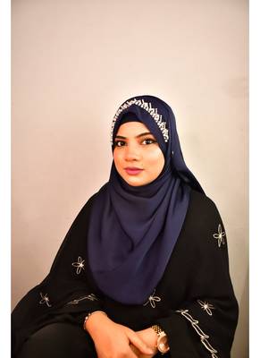 luxury bridal wedding wear hijab scarf   with handwork 5