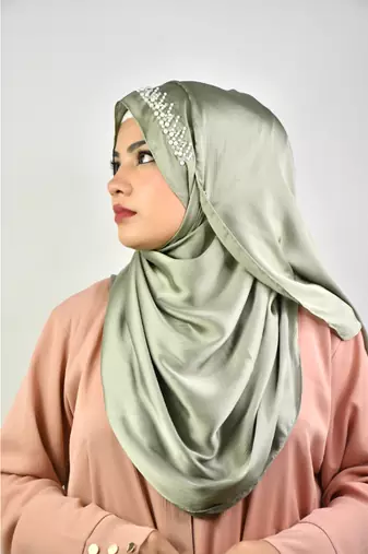 luxury bridal wedding wear hijab scarf   with handwork