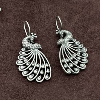 Indian oxidised silver stud earrings combo of 5 pairs german silver indian ethnic earrings indian coin studs 3