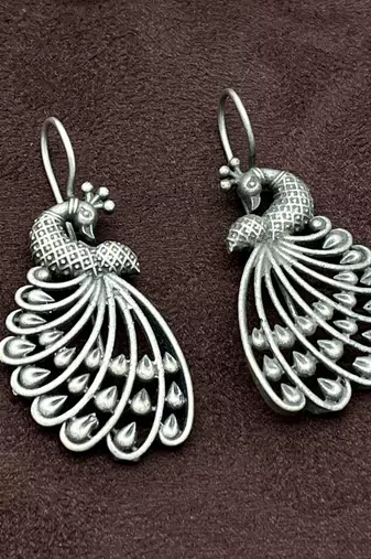 Indian oxidised silver stud earrings combo of 5 pairs german silver indian ethnic earrings indian coin studs