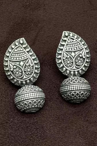 Indian oxidised silver stud earrings combo of 5 pairs german silver indian ethnic earrings indian coin studs