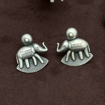 Indian oxidised silver stud earrings combo of 5 pairs german silver indian ethnic earrings indian coin studs 5