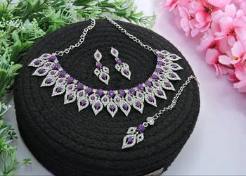 Elegant purple gemstone jewelry set 2