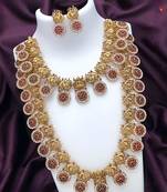 Captivating gold-plated peacock necklace and earrings set