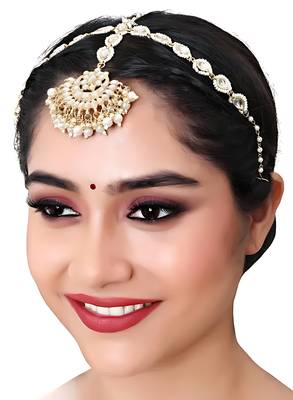 Exquisite pearl and gold bridal headpiece 2