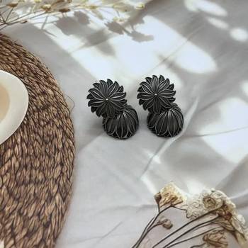 Oxidised earrings combo set of 4 antique silver replica small indian earrings stud jhumki pearl set 2