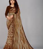 Georgette sibori printed saree with blouse piece