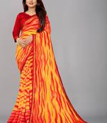Georgette sibori printed saree with blouse piece
