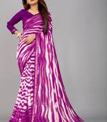 Georgette sibori printed saree with blouse piece