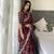 Maroon fancy jimmy chu embroidery work saree with embroidery stitched blouse