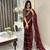 Maroon fancy jimmy chu embroidery work saree with embroidery stitched blouse
