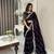 Dark purple fancy jimmy chu embroidery work saree with embroidery stitched blouse