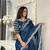 Light blue fancy jimmy chu embroidery work saree with embroidery stitched blouse