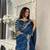 Light blue fancy jimmy chu embroidery work saree with embroidery stitched blouse