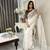 white fancy jimmy chu embroidery work saree with embroidery stitched blouse