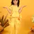 Saka designs yellow and gold jhabla & dhoti with pom pom and lace detalling