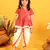 Saka designs bandhani red and white cotton printed dhoti peplum for girls